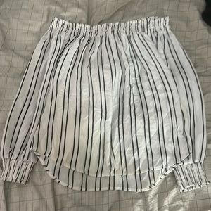 White Blouse with black stripes